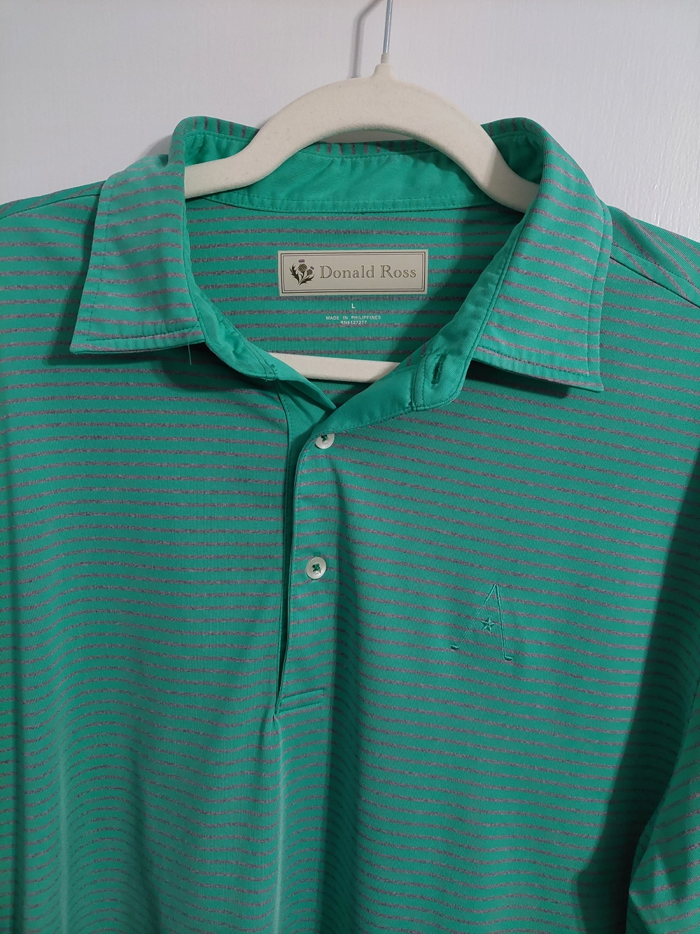 Donald Ross Men's Mint Green Striped Polo